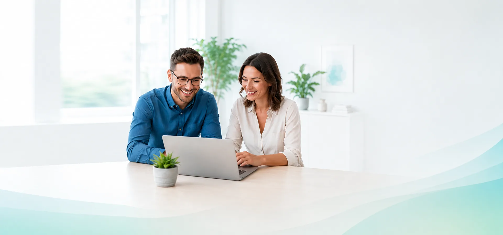 Two people receiving calm debt support guidance
